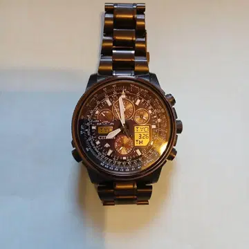 블랙 스테인리스 크로노그래프 손목시계