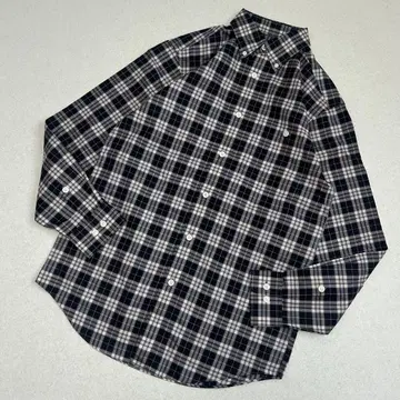 ORVIS 네이비 체크 무늬 긴팔 셔츠