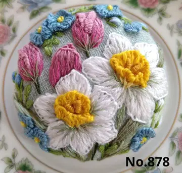 No.878 자수 브로치 핸드메이드 5cm