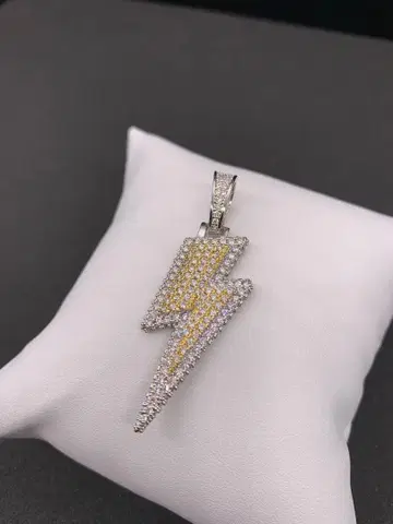 투톤 지르코니아 번개 썬더 번개 카미나리 블링블링 목걸이