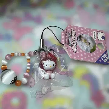 산리오 헬로키티 캣츠아이 스트랩 족자 헤이세이 레트로