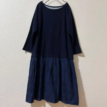 새상품급 이치 ichi 코튼 루즈핏 이소재 개더 원피스