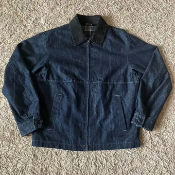 유니클로 집업 블루종 데님 원단 옷깃 코듀로이 디트로이트풍