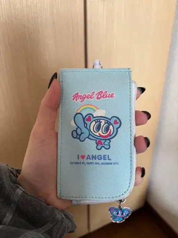 Angel Blue 캐릭터 키케이스 ID 포켓 부착