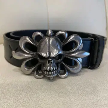 스컬 버클 가죽 벨트 골프용