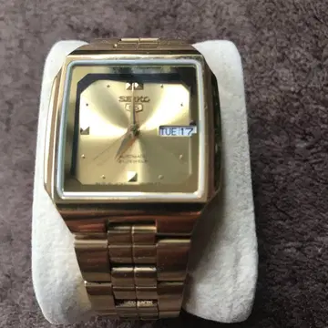 SEIKO 5 AUTOMATIC 기계식 자동 와인딩 스퀘어 골드 레어템