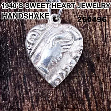 스위트하트 주얼리 악수 핸드셰이크 실버 빈티지 목걸이