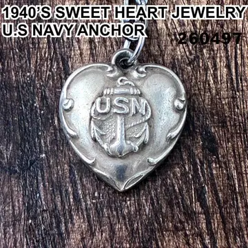 스윗하트 주얼리 USN 닻 실버 빈티지 목걸이 NAVY