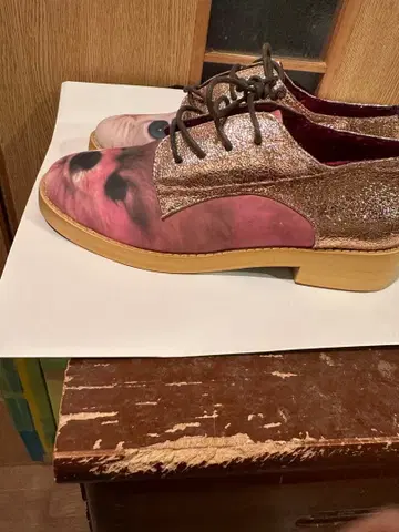 유니크한 고양이와 강아지 얼굴 프린트 신발