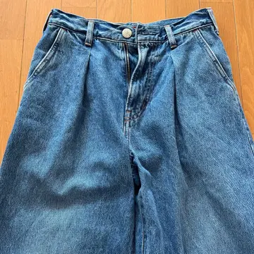 SLOBE IENA NEEDBY 턱 들어간 와이드 레그 데님 팬츠 24