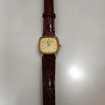 SEIKO 쿼츠 손목시계 골드 스퀘어 7321-5070 작동품