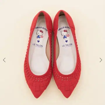 [ 새상품 미사용 ] 르탈론 Sanrio 헬로키티 빨간색 플랫슈즈 24