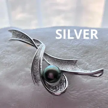 SILVER 진주 피콕 펄 브로치 목걸이 탑