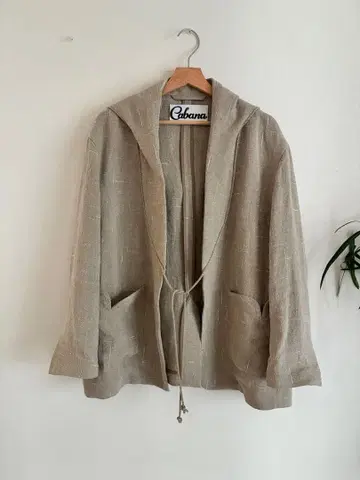 [시착만 한 상품] Cabana 린넨 실크 후디드 자켓 베이지 일본제