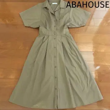 ABAHOUSE 브라운 베이지 반팔 셔츠 원피스