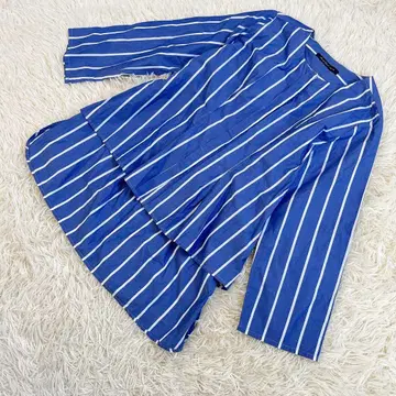 [새상품급] sunny clouds 노카라 스트라이프 셔츠 백리본 LL