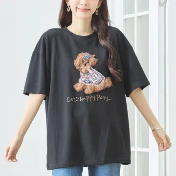 TRUBE 새상품 강아지 모티브 디자인 풀오버 티셔츠