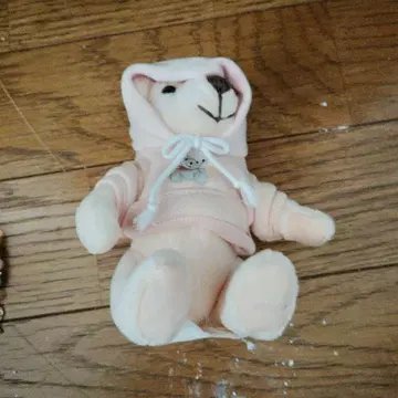 후드 부착 곰 봉제 인형 약 15cm