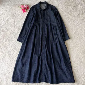 [ 새상품급 ] 그랑마마마도터 긴팔 데님 원피스 셔츠 원피스 인디고 M
