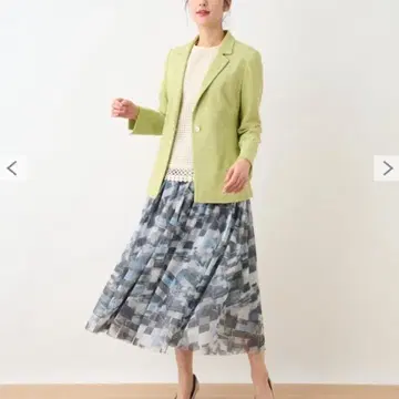 레리안 11 마 혼방 소재 린넨 자켓 라임 그린