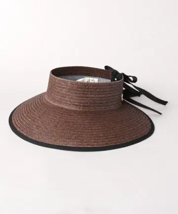 CA4LA 카시라 MICHAEL 밀짚모자 선바이저 브라운 리본