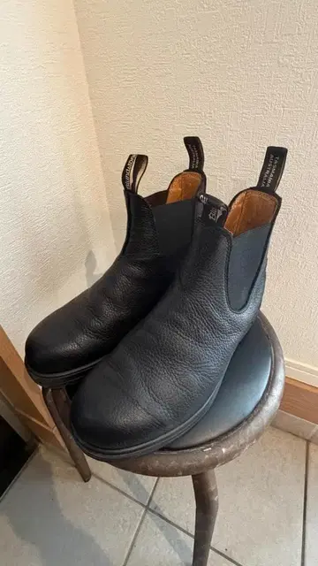 BLUNDSTONE 블런드스톤 UK8 가죽 부츠 주름 가죽 엠보