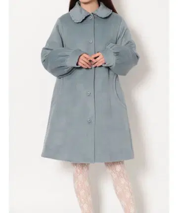 merry jenny 프릴 칼라 A라인 코트 스텐칼라 아이스 블루