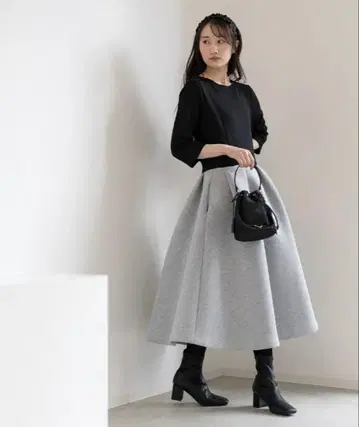 Neige 백리본 원피스 블랙 x 그레이