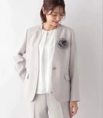 GLOBAL WORK 워셔블 W 크로스 노카라 자켓