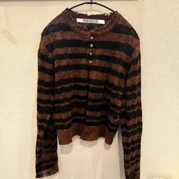 [ 미사용 ] PERVERZE thick stripe cardigan