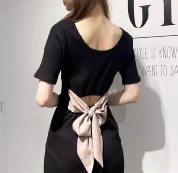 GYDA 백리본 반팔 원피스