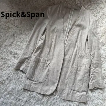 Spick&Span 린넨 스트레치 노카라 자켓 아이보리 M