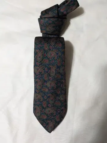 dunhill 페이즐리 무늬 슬림 타이 이탈리아제