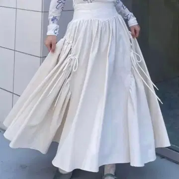 POPPY 코르셋 개더 데님 스커트 아사기니요