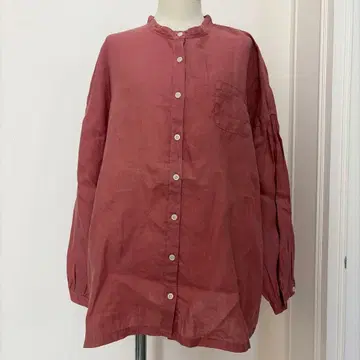 SUN VALLEY 린넨 100% 셔츠 살몬 핑크