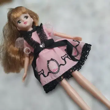 타카라토미 리카짱 인형 핑크 카츄샤 드레스, 얼굴 바디 깨끗 1889