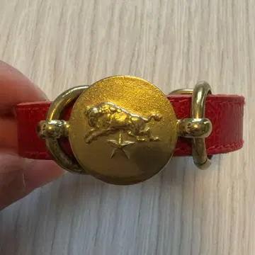 IL BISONTE 가죽 팔찌 빨간색 뱅글