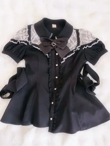 시크릿 허니 숄더 레이스 셋업 블랙