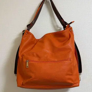 구치오 숄더백 천연 가죽 이탈리아 오렌지 가방