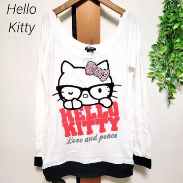 키티 Kitty Y2K 롱티셔츠 핏티 헤이세이 갸루 당시물 레어