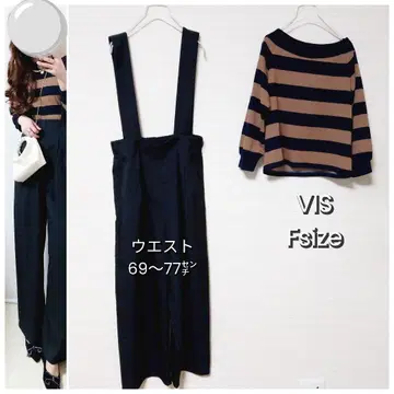 코디 세트 서스펜더 와이드 팬츠 올인원 백리본 상의