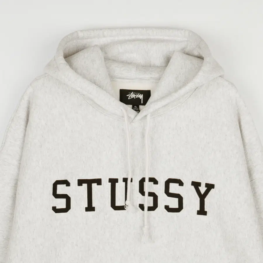 [XL] Stüssy 毛毡贴花连帽衫 灰褐色