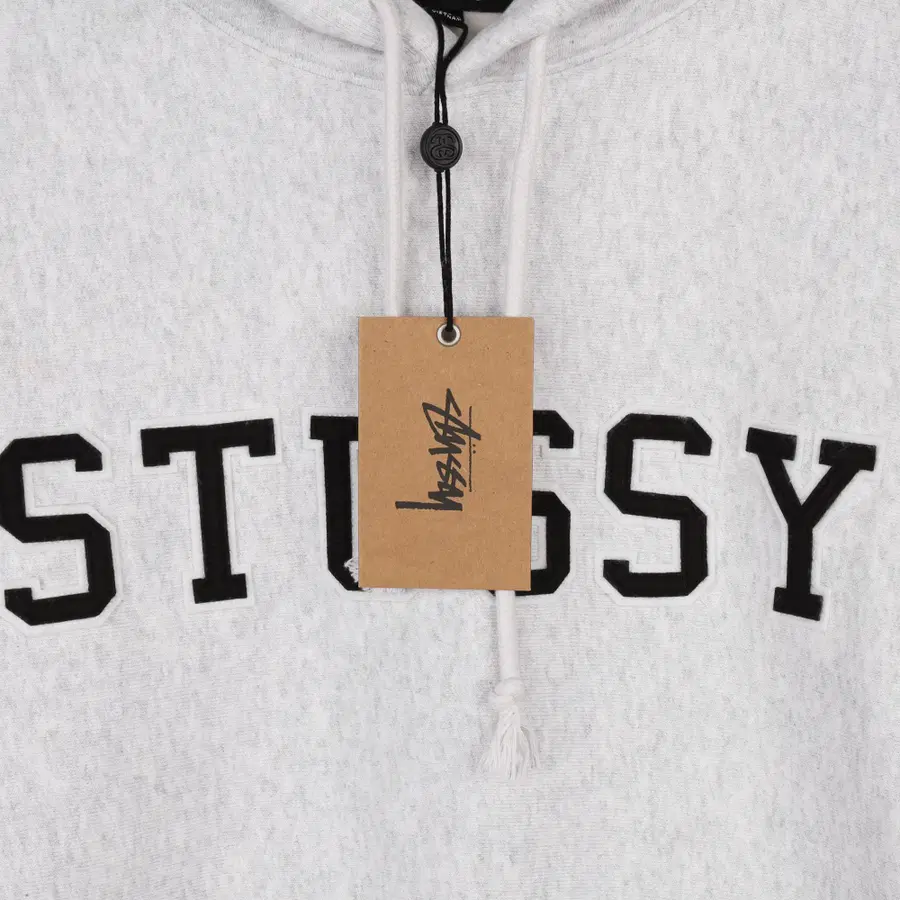 [XL] Stüssy 毛毡贴花连帽衫 灰褐色