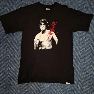 복서 그래픽 프린트 T셔츠 L 블랙