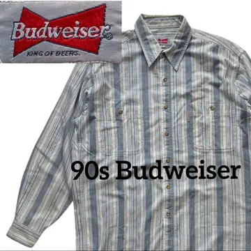 90s Budweiser 버드와이저 스트라이프 긴팔 셔츠
