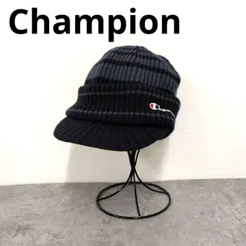 277 Champion 니트 모자 네이비 스트라이프