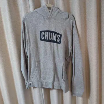 CHUMS 후드 맨투맨 그레이 XL 속기모