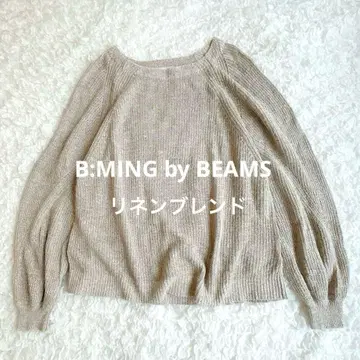 B:MING by BEAMS 린넨 혼방 시어 니트 풀오버 베이지
