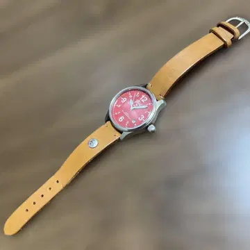 일비종떼 천연 가죽 가죽 시계 손목시계 아날로그 워치 브라운 레드