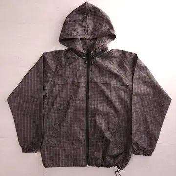 00s y2k 그래프 체크 브라운 스카이블루 라인 나일론